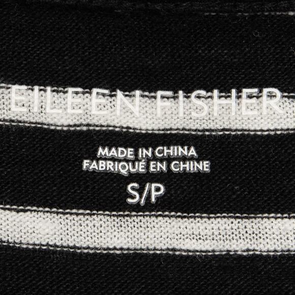 Eileen Fisher Black White Striped Knit Organic Linen Dress Size Small - Picture 6 of 10